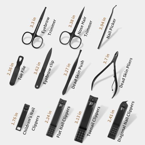 Manicure Set Professional Nail Clipper Kit-26 Pieces Stainless Steel Manicure Kit,Nail Care Tools with Luxurious Travel Case Nail Grooming Kit Present for Men Husband Boyfriend Parent