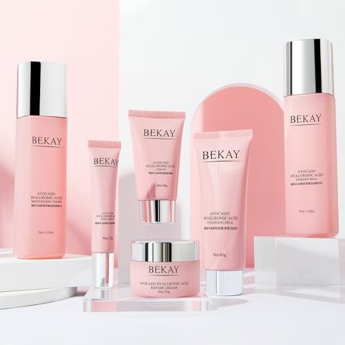 O'KADY 6-Piece Skincare Gift Set ? Avocado & Hyaluronic Acid Collection, Hydrating Cleanser, Toner, Creams & Tone-Up Base ? Daily Moisture Routine for All Skin Types, Holiday Gift for Women