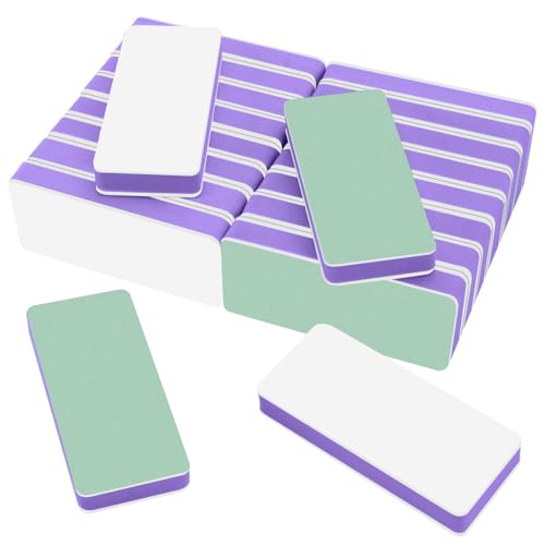 CGBE Nail Buffer and Shine Kit, 20pcs Nail Shine Buffer Blocks for Natural Acrylic Nails Polisher Fingernail Buffer Buffing File 1000/4000 Grit - Purple