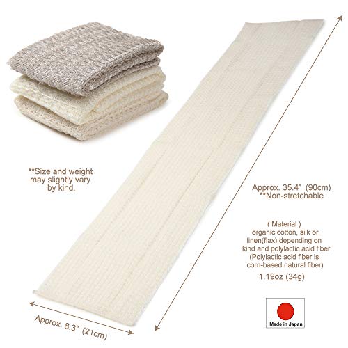 Exfoliating Washcloth [Made in Japan] Shower Back Scrubber, Natural Loofah