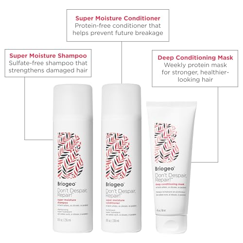 Briogeo Don't Despair, Repair! Hair Repair Reset Minis Kit, Repairs Dry, Damaged or Color Treated Hair, Vegan, Phalate & Paraben-Free, Travel Kit