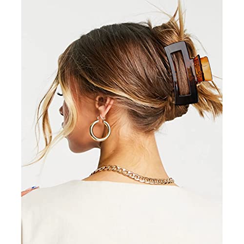 Canitor 4.1 Inche Large Hair Claw/Clips for Thick Hair, Acrylic, Banana Claw, Non-slip, Rectangular Jaw Big Gifts for Women, Girls - 4 PCS