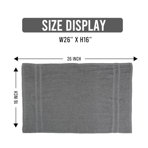 24 Pack Dark Grey Hand Towels 100% Cotton Spa Towel ? 16x27 inches Highly Absorbable Facial Towels Gym, Hair, Face, Bulk Small Towels (Not Bleach Proof)