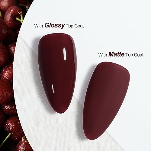 GAOY Red Gel Nail Polish, 16ml Soak Off Gel Polish, UV Light Cure for Nail Art DIY Manicure at Home, 1149 Dark Red Cherry