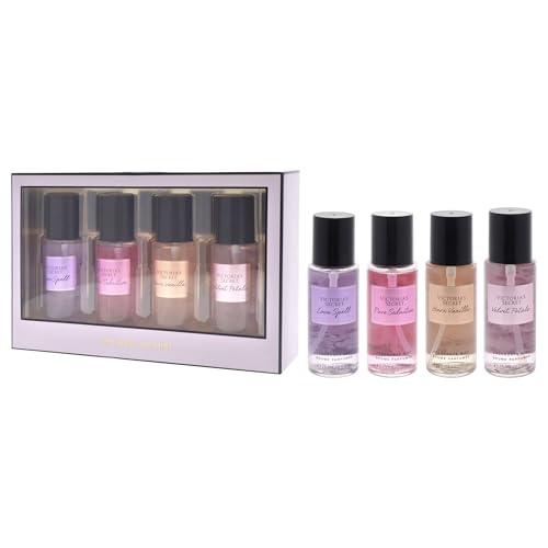The Best of Mist Set by Victorias Secret for Women - 4 Pc Gift Set 2.5oz Love Spell Fragrance Mist, 2.5oz Pure Seduction Fragrance Mist, 2.5oz Mist, 2.5oz Mist