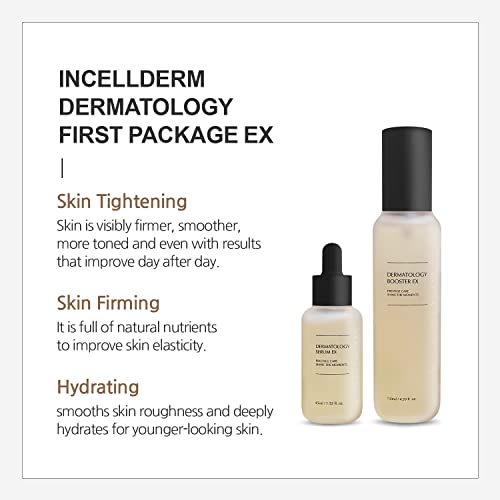 Riman Incellderm Dermatology First Package EX ? 130ml Booster + 45ml Serum | Hydrating Booster and Serum Set | Giant BYoungPool Leaf Water | Botanical-Based and Cruelty-Free
