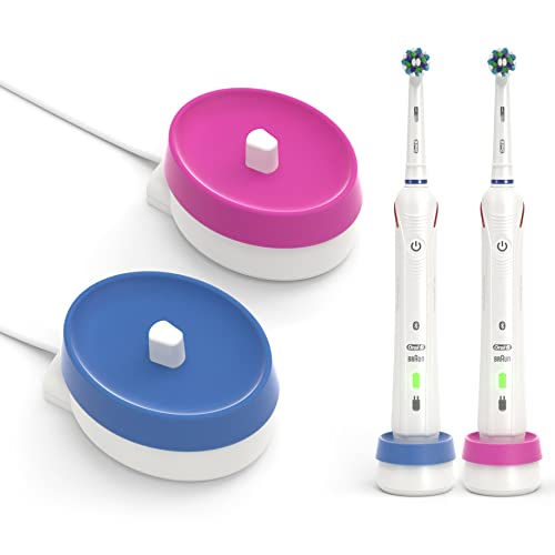 Silicone Clean Cover for Oral-B Toothbrush Charger Base - Quickly Rinse Away Gunk - Colorful Identifiers for Families
