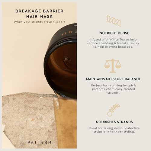PATTERN Beauty by Tracee Ellis Ross Breakage Barrier Mask formerly Transition Mask w Moisturizing Manuka Honey & White Tea for Curly Hair 3a-4c