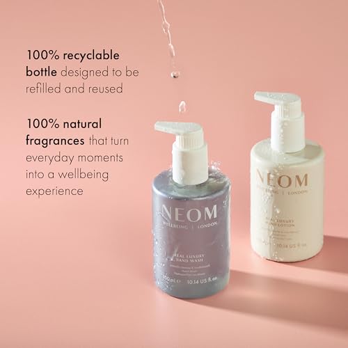 Neom Real Luxury Hand Wash Refill, 600ml I 24 essential oils, including lavender, jasmine and sandalwood I 100% recyclable 600ml refill pouch I Cleanse, Soften and Replenish