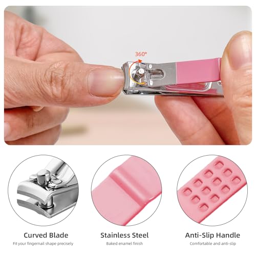 Manicure kit 10 in 1 Professional manicure kit for Women, nail kit,Grooming kit,Manicure Set Personal care Manicure set women,Nail Care Tools with Luxurious Travel Case(pink)