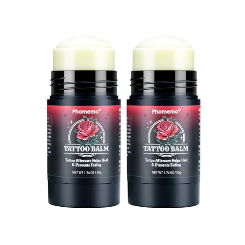 Phomemo Tattoo Aftercare Supplies, Tattoo Balm for Healing, Tattoo Cream for Moisturizing & Enhancing Color, Tattoo Butter for New & Old Tattoo, 100% Natural & Petroleum-Free, 1.76oz, 2 Pack