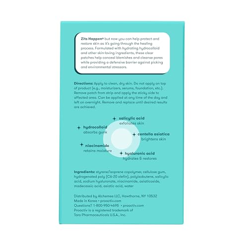 Proactiv Zits Happen¢ç Hydrocolloid Acne Patches, Pimple Patches for Face and Back Acne with Pore Cleansing Salicylic Acid, 90 Count