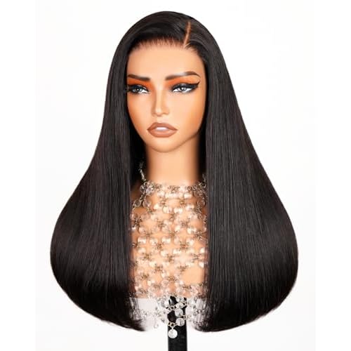 Arabella Hair 5x6 Glueless Wigs Human Hair Pre Plucked Pre Cut 230% Density Straight Human Hair Wigs No Glue HD Lace Front Closure Ready to Wear Black Wigs 100% Human Hair for Black Women 18inch