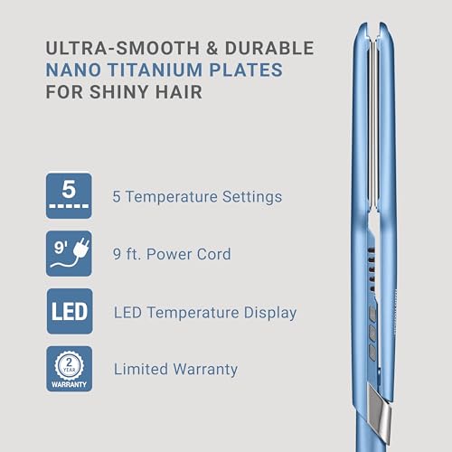 Nano Titanium Ultra-Sleek Hair Straightener, Flat Iron for All Hair Types