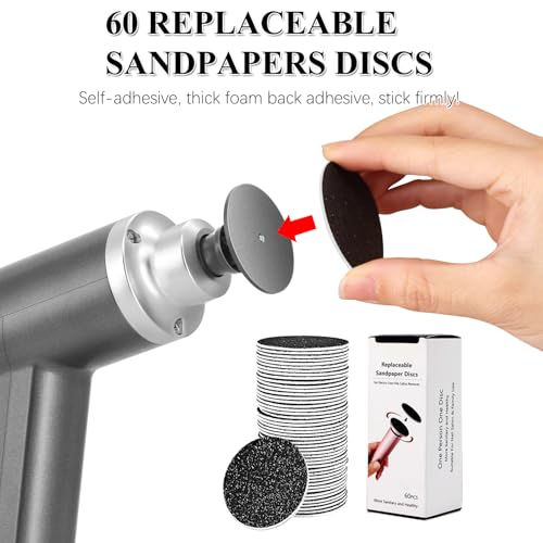 Upgraded Electric Callus Remover for Feet 4500rpm, Adjustable Speed Electric Foot Callus Remover Foot Sander Grinder Pedicure File for Women Men Dead Skin Cracked Heels (Gray)