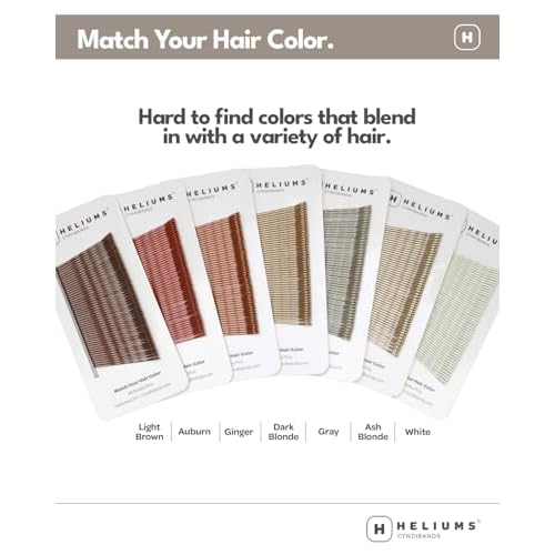 Heliums Bobby Pins - Light Ash Blonde - 2 Inch Wavy Hair Pins, Matte Metallic Color Blends with Light Ash Blonde Hair, 48 Count