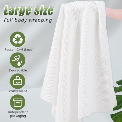 Disposable Bath Hair Drying Towels, 100 Count Super Absorbent Large Luxury Towels, Salon & Spa Yoga Camping Trips for Hair, Face, Body 16" x 31.5"