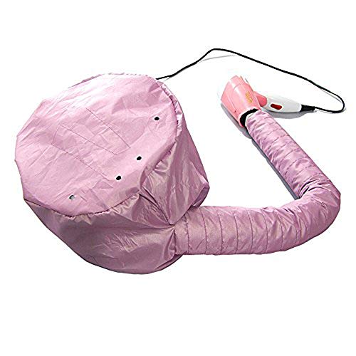 Portable Soft Hair Drying Bonnet with Adjustable Attachment for Hand Held Hair Dryer - Salon Baking Oil Mask (Pink)