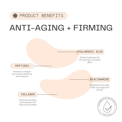Collagen Under Eye Mask Patches (Anti-Aging + Firming 20 Pairs) with Niacinamide + Peptides - Anti-Aging, Fine Lines, Wrinkles, Dark Circles, Puffy Eyes, Under Eye Bags - Gifts - K Beauty