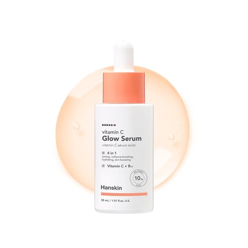 Hanskin Vitamin C Glow Serum with Ascorbic Acid, Dark Spot Remover for Face, Toning, Illuminates for Glowing Skin, Korean Skin Care [30ml]