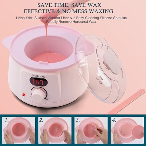 Waxing Kit for Women Hair Removal with Silicone Wax Warmer Liner, Digital Waxing Machine Hard Wax Kit for Full Body, Arms, Legs, Face, Bikini, Brazilian Wax Kit for Women Men Sensitive Skin
