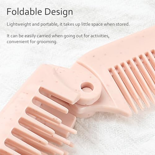 4 PCS Wheat Straw Foldable Hair & Makeup Comb: Portable, Eco-Friendly, For Men & Women - Perfect for Travel