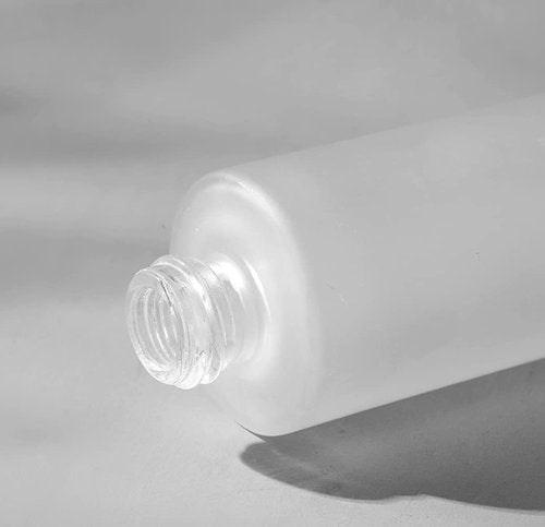 SYBL 2Pcs 120ml 4oz Empty Refillable Frosted Glass Cosmetic Cream Lotion Bottle Pump Bottles Container Vial Jar Pot With Plastic Lid For Emulsion Essence Liquid