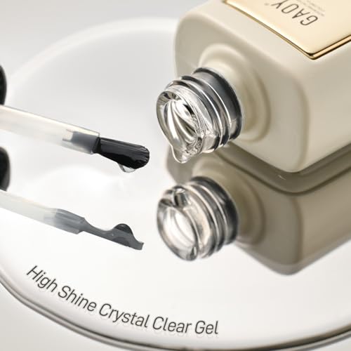 GAOY Crystal Gel Top Coat for Gel Nail Polish, 16ml No Wipe Clear Finish, High Shine for Long Lasting UV Light Cure Nail Art at Home