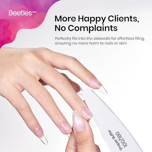 Beetles Nail File Nail Buffer, 52 pcs Sponge File and Buffers for Natural Nails, Double Sides Emery Boards for Nails, Nail Buffer and Shine Kit Nail Filer, 100/180 Grit Nail Files Fingernail Files