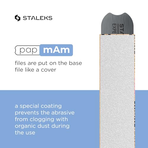 STALEKS PRO Disposable White Abrasive Tape papmAm Expert ? 180 Grit ? 7m Roll ? Glueless Replaceable Abrasive for Plastic Case ? Professional Nail Shaping ? Manicure & Pedicure