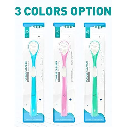 Y-Kelin Double-Side Desiged Tongue Scraper, Ultra-Soft Tongue Brush Tongue Cleaner (3 Pack)