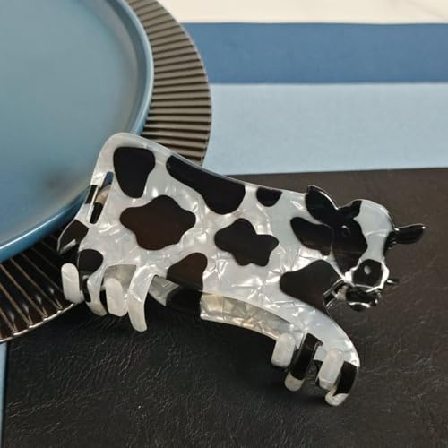 Novelty Cow Claw Clips,Acrylic Hair Clip for Women,Funny Hair Clip,Fashion Claw Clips