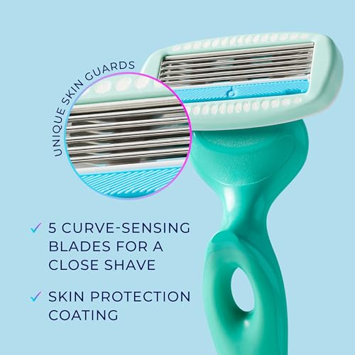 Schick Hydro Silk Sensitive Women's Razor Blade Refills, 4 Count | 5-Blade Razors for Women Sensitive Skin | Womens Razor Refills for Sensitive Skin