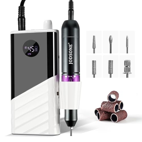 JODSONE Professional Nail Drill 45000 RPM Rechargeable Nail File for Nail Gel Removal Low Noise Portable for Home and Salon