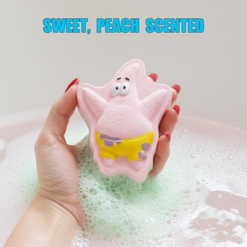 Spongebob Squarepants 2 Pack Peach Scented Bath Bombs, Non-Toxic Character Molded Bath Bombs, Fun and Bright Colors, for Girls Boys Kids Birthday Gifts, by Townley Girl
