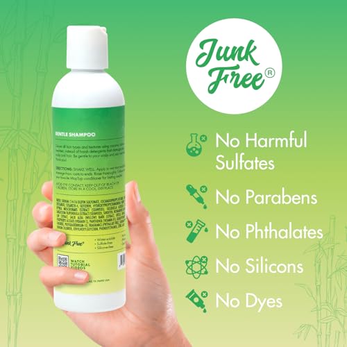 MopTop Gentle Shampoo ? Every Day Curly Hair Sulfate Free Shampoo, Improves Moisture & Reduces Frizz, Paraben Free Natural Hair Products for Straight, Wavy, Curly, Coily Texture (Bamboo, 2pk)