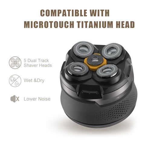 4PCS Shaver Replacement Blades Compatible with MicroTouch Titanium Head,Stainless Steel Material