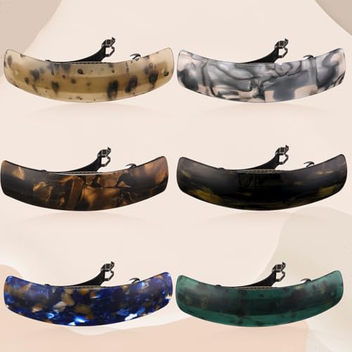 WILLBOND 6 Pcs Hair Barrettes for Women Large Barrettes Hair French Clips Pin Retro Clasp for Mom Gifts Women Accessories, 6 Colors (Dark,Elegant)