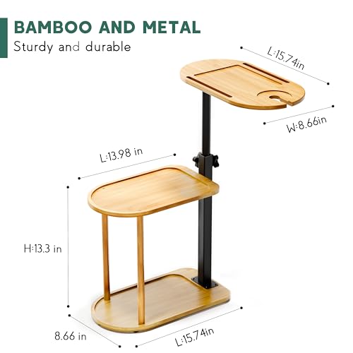 3 Layer Bath Tub Tray Table, Freestanding Bamboo Bath Tray Caddy for Tub Against Wall, Bath Table Tray Tub Shelf Bathroom Organizer Shelf for Luxury Spa and House Warming New Home