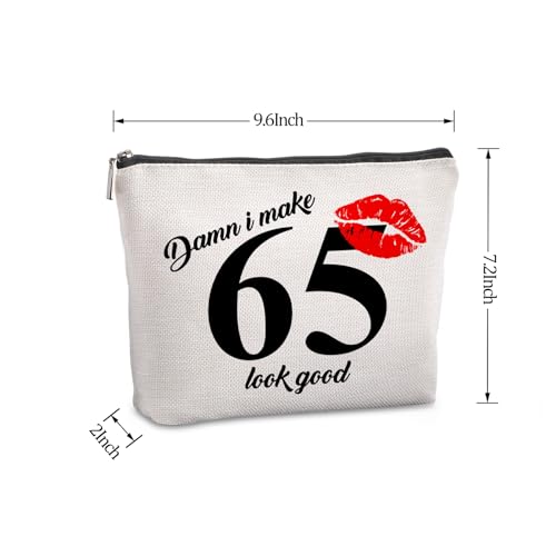 65th Birthday Gift for Women: Travel Makeup Bag - Cosmetic Bag for 65 Year Old Woman Turning 65