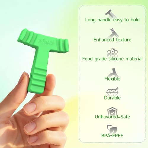 2 Pcs Chewies for Invisalign Aligners, Orthodontic Aligner Chewies Chompers Aligner Trays Seaters Durable Medical Grade Silicone Compatible with Invisible Braces (Green)