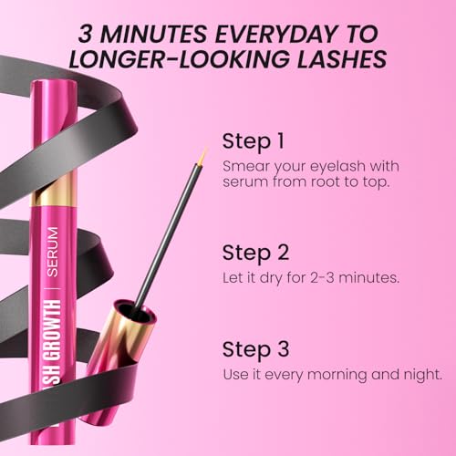 Eyelash Growth Serum Volumizing Lash Serum For Eyelash Growth Longer & Thicker Lash Enhancing serum With Natural Formula Vegan & Gentle (5 mL)