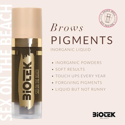 Inorganic Liquid Brow Pigment Kit for Permanent Makeup - Made in Italy - Set (5 Count, 0.61 fl.oz. each)