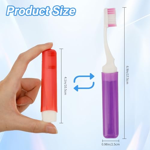 24PCS Travel Toothbrush Travel Toothbrush Set Portable Travels Size Toothbrushes Mini Toothbrushes Folding Traveling Tooth Brush with Case Individually Wrapped Small Tooth Brush for Home Camping