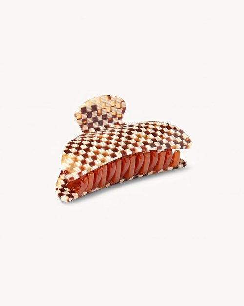 MACHETE Women Hair Clip Midi Heirloom Claw Clip, 3.5 inch Hair Clamp Fashion Hair Accessories (Tortoise Checker)