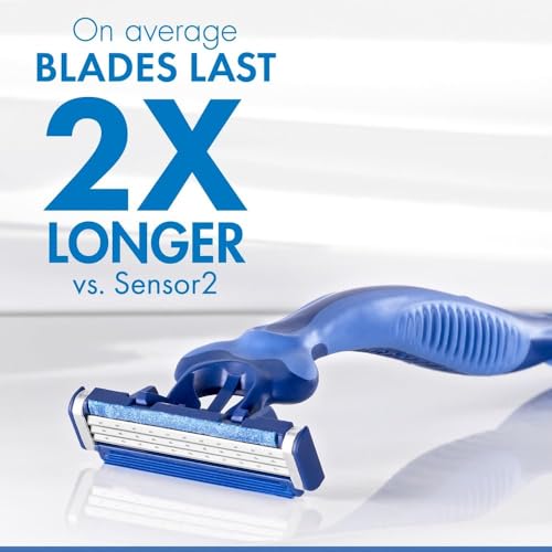 Gillette Sensor3 Comfort Disposable Razors for Men, 8 Count, Lubrastrip Glides Easily Over Your Skin