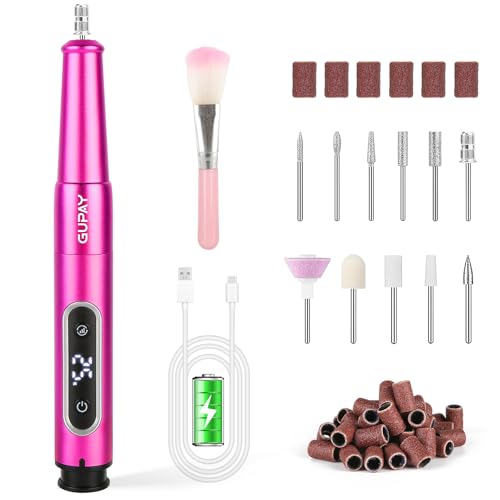 Electric Nail Files Cordless, Professional Nail Drill Machine for Acrylic Nails Gel with 5 Speeds, Portable Rechargeable E File Manicure Pedicure Kit Gifts for Girl Women Beginners