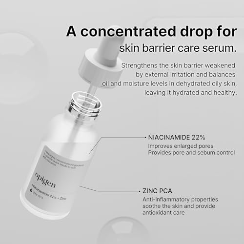 Niacinamide 22% + Zinc Serum for Face, Pore Reducer, Diminishes Acne Prone, Skin Balancing Pore Reducing, Korean Skin Care, 1oz