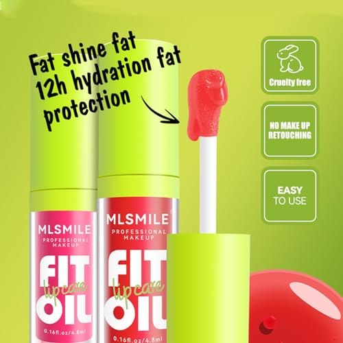 4 Colors Fat Oil Lip Gloss, Lip Oil Lip Glaze Hydrating Lip Glow Oil Big Brush Head Moisturizing Lip Gloss, Shiny Transparent Tinted Plumping Lip Oil Long Lasting Nourishing Non-sticky (A#&B#)