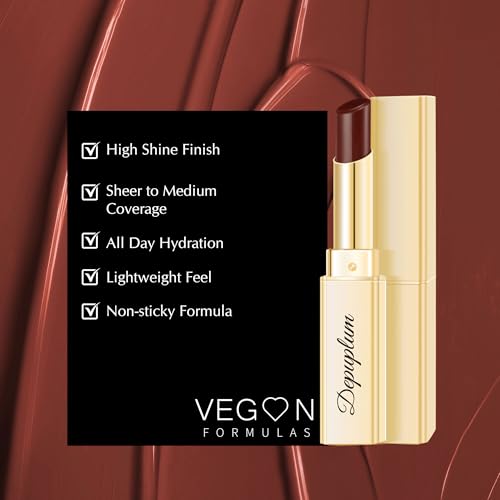 Black Berry Lipstick for Women Hydrate Glossy Lipstick Moisture Lip Gloss Sheer-Medium Coverage Long Lasting Lipsticks for Dry Lips (DM65 Berry)